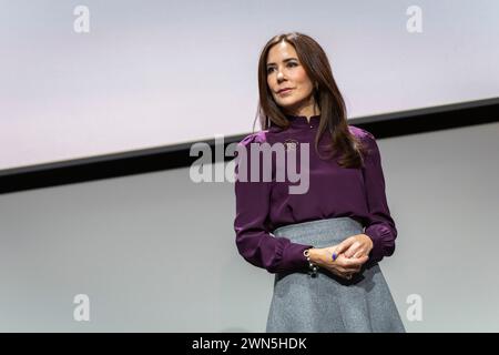 La reine Marie danoise assiste à la Journée de la rareté 2024 à Industriens Hus à Copenhague, le jeudi 29 février 2024. La Journée de la rareté est une journée internationale de sensibilisation aux maladies rares et aux handicaps. Au Danemark, il est célébré avec un grand événement tous les 4 ans. Banque D'Images