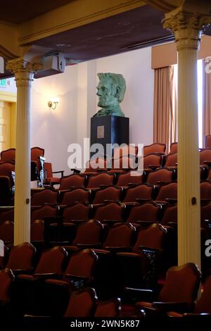 Statue de la tête d'Abraham Lincoln à l'intérieur du théâtre Ford où il a été assassiné en 1865.Washington DC. ÉTATS-UNIS Banque D'Images