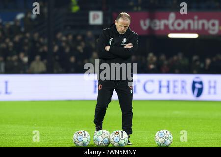 ROTTERDAM - (l-d) lors de la demi-finale de la coupe TOTO KNVB entre Feyenoord et le FC Groningen au Feyenoord Stadium de Kuip le 29 février 2024 à Rotterdam, pays-Bas. ANP | Hollandse Hoogte | COR LASKER Banque D'Images