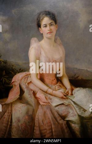 Portrait de Juliette Gordon Low peint par l'artiste britannique Edward Hughes exposé dans National Portrait Gallery.Washington DC.USA Banque D'Images