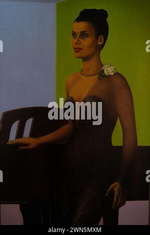 Portrait de la chanteuse et actrice afro-américaine Lena Horne par Edward Biberman exposé à la National Portrait Gallery. Washington DC.USA Banque D'Images