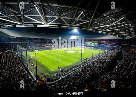 Rotterdam, pays-Bas. 29 février 2024. Rotterdam - Aperçu du stade lors du match opposant Feyenoord contre FC Groningen au Stadion Feijenoord de Kuip le 29 février 2024 à Rotterdam, pays-Bas. Crédit : Box to Box Pictures/Alamy Live News Banque D'Images