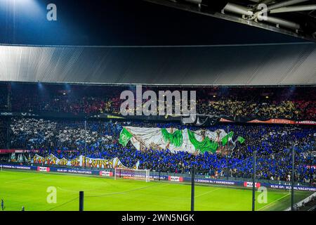 Rotterdam, pays-Bas. 29 février 2024. Rotterdam - Une bannière pendant le match entre Feyenoord et FC Groningen au Stadion Feijenoord de Kuip le 29 février 2024 à Rotterdam, pays-Bas. Crédit : Box to Box Pictures/Alamy Live News Banque D'Images