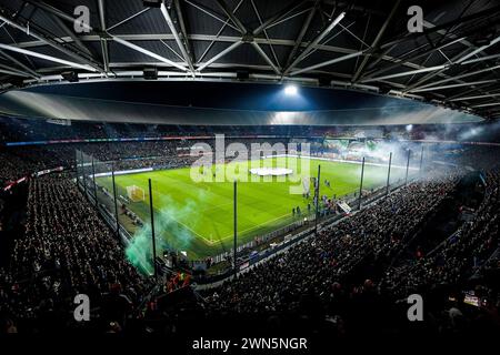 Rotterdam, pays-Bas. 29 février 2024. Rotterdam - Aperçu du stade lors du match opposant Feyenoord contre FC Groningen au Stadion Feijenoord de Kuip le 29 février 2024 à Rotterdam, pays-Bas. Crédit : Box to Box Pictures/Alamy Live News Banque D'Images