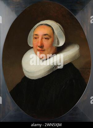 Rembrandt - Portrait de Haesje Jacobsdr van Cleyburg (1634) Banque D'Images
