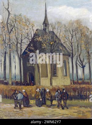 Van Gogh Vincent - Congrégation quittant l'Église réformée de Nuenen (1884 85) Banque D'Images