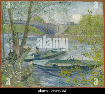 Van Gogh Vincent - pêche à la pêche au printemps, le Pont de Clichy (Asnières) Banque D'Images