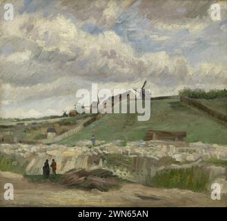 Van Gogh Vincent - la colline de Montmartre avec carrière de pierre (1886) 02 Banque D'Images