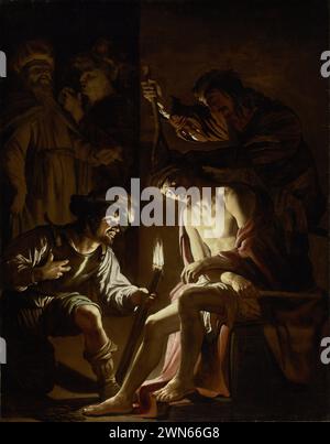 Van Honthorst Gerard (Gherardo delle notti) - Christ couronné d'épines (1620c.) (olio su tela 222,3 x 173,4 cm) Banque D'Images