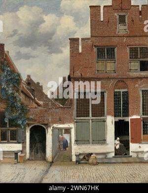 Vermeer Jan - vue de maisons à Delft, connue sous le nom de « la petite rue » (1658) Banque D'Images