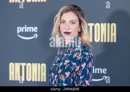 Rome, Italie. 29 février 2024. L'actrice Barbara Chichiarelli assiste à la séance photo de la série télévisée 'Antonia' au Cinema Barberini à Rome (photo de Matteo Nardone/Pacific Press) crédit : Pacific Press Media production Corp./Alamy Live News Banque D'Images