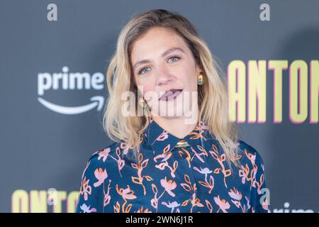 Rome, Italie. 29 février 2024. L'actrice Barbara Chichiarelli assiste à la séance photo de la série télévisée 'Antonia' au Cinema Barberini à Rome (photo de Matteo Nardone/Pacific Press) crédit : Pacific Press Media production Corp./Alamy Live News Banque D'Images