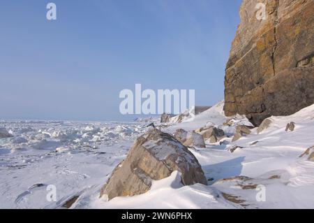 Région du cap Lisburne vents violents et courants marins croisés coin ouest du continent nord-américain à partir de l'extrémité sud ouest de l'alaska arctique de l'alaska Banque D'Images