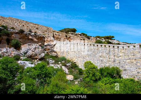 Murs de fortification Victoria Lines - Malte Banque D'Images