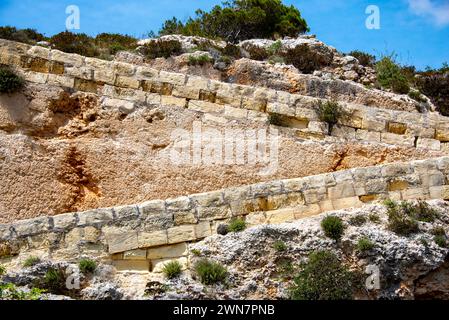 Murs de fortification Victoria Lines - Malte Banque D'Images