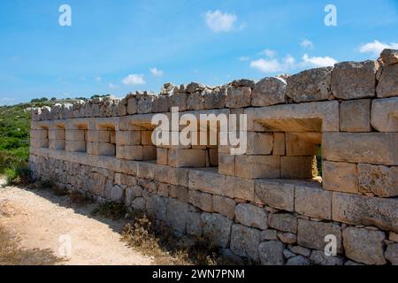 Murs de fortification Victoria Lines - Malte Banque D'Images