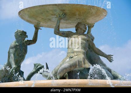 Fontaine du Triton - la Valette - Malte Banque D'Images