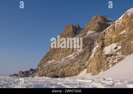 Région du cap Lisburne vents violents et courants marins croisés coin ouest du continent nord-américain à partir de l'extrémité sud ouest de l'alaska arctique de l'alaska Banque D'Images