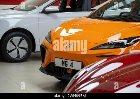 Nouvelles voitures électriques fabriquées par MG, Hong Kong, Chine. Banque D'Images