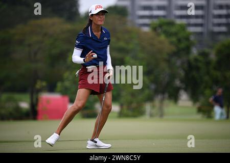 Singapour. 1er mars 2024. La française Céline Boutier participe à la deuxième journée du Championnat du monde féminin HSBC qui se tient au Sentosa Golf Club de Singapour le 1er mars 2024. Credit : puis Chih Wey/Xinhua/Alamy Live News Banque D'Images