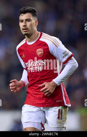 Gabriel Martinelli de l'Arsenal FC lors du match de l'UEFA Champions League entre le FC Porto et l'Arsenal FC à l'Estadio do Dragao le 21 février 2024 en P. Banque D'Images