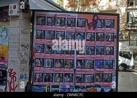 Photos d'otages israéliens prises par le Hamas le 7 octobre 2023 affichées à Palma Banque D'Images