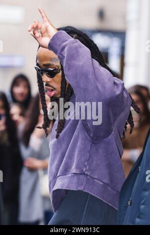 Milan, Italie. 22 février 2024. Quavo participe à la Milan Fashion week automne/hiver 2024/2025 à Milan, Italie, le 22 février 2024. (Photo de Alessandro Bremec/NurPhoto) crédit : NurPhoto SRL/Alamy Live News Banque D'Images