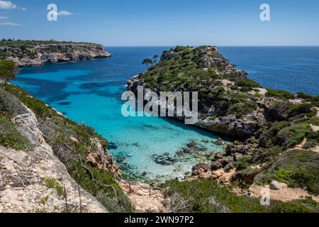 Calo des Moro, Santanyi, Majorque, Iles Baléares, Espagne Banque D'Images