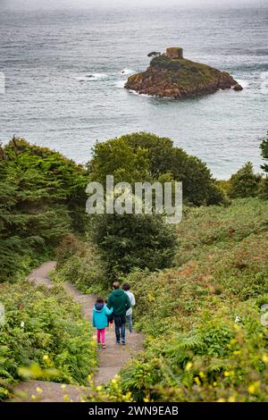 Le tombeau de Janvrin à Portelet BAYN sur l'île de Jersey Banque D'Images