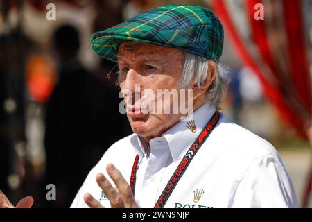 Jackie Stewart, portrait lors du Grand Prix de formule 1 Gulf Air Bahrain 2024, 1er tour du Championnat du monde FIA de formule 1 2024 du 29 février au 2 mars 2024 sur le circuit International de Bahreïn, à Sakhir, Bahreïn - photo DPPI Banque D'Images