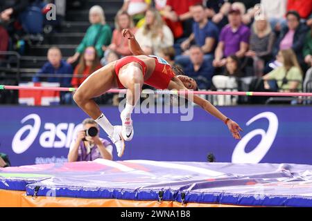 Glasgow, écosse, 01 mars 202, Maria Vicente (ESP, Pentathlon) lors des Championnats du monde d'athlétisme 2024 à l'Emirates Arena de Glasgow le vendredi 1er mars 2024. (Photo : Pat Scaasi | mi News) crédit : MI News & Sport /Alamy Live News Banque D'Images