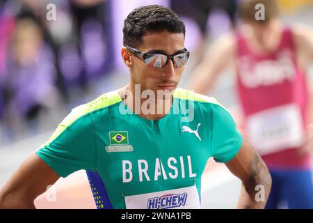 Glasgow, ecosse, 01 mars 202, Lucas Vilar (BRA, 400 mètres) lors des Championnats du monde d'athlétisme 2024 à l'Emirates Arena, Glasgow le vendredi 1er mars 2024. (Photo : Pat Scaasi | mi News) crédit : MI News & Sport /Alamy Live News Banque D'Images