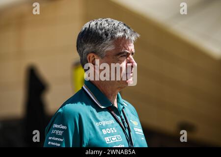 STEVENSON Andy, Directeur sportif de l'équipe Aston Martin F1 Team, portrait lors du Grand Prix de formule 1 Gulf Air Bahrain 2024, 1er tour du Championnat du monde FIA de formule 1 2024 du 29 février au 2 mars 2024 sur le circuit international de Bahreïn, à Sakhir, Bahreïn Banque D'Images