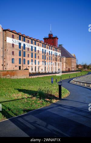 Ditherington Flax Mill, le premier bâtiment à ossature de fer au monde, à Shrewsbury, au Royaume-Uni Banque D'Images