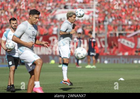 Avellaneda, Argentine, 24, février 2024. Juan Fernando Quintero lors du match entre Independiente vs Racing Club. Banque D'Images