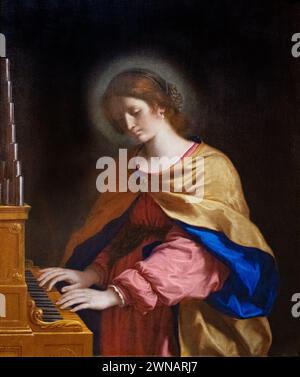 Giovanni Francesco Barbieri, alias peinture Guercino ; 'Sainte Cécile', 1649 ; saint patron de la musique ; peintre baroque italien du XVIIe siècle, 1591-1666 Banque D'Images