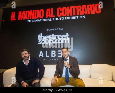 Milan, Italie. 01 mars 2024. Foto Stefano Porta/LaPresse01-03-2024, Milano, Italia - Cronaca - il Generale Roberto Vannacci presenta il suo libro il Mondo al contrario in via Gonzaga 7 mars 1, 2024, Milan, Italie - Actualités - le général Roberto Vannacci présente son livre il Mondo converso in via Gonzaga 7 crédit : LaPresse/Alamy Live News Banque D'Images