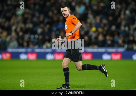 West Bromwich, Royaume-Uni. 01 mars 2024. Arbitre Lewis Smith lors du match du Sky Bet Championship West Bromwich Albion vs Coventry City aux Hawthorns, West Bromwich, Royaume-Uni, le 1er mars 2024 (photo par Gareth Evans/News images) à West Bromwich, Royaume-Uni le 3/1/2024. (Photo de Gareth Evans/News images/SIPA USA) crédit : SIPA USA/Alamy Live News Banque D'Images