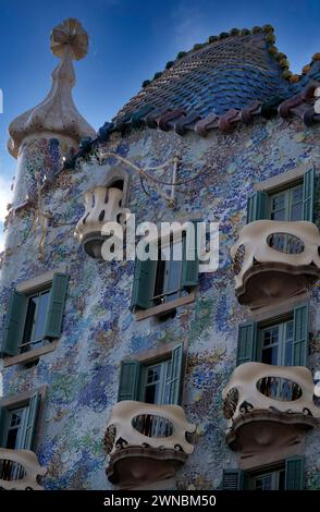 Casa Battlo belle façade extérieure, Barcelone Banque D'Images