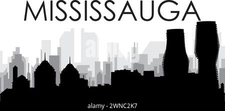 Panorama urbain de MISSISSAUGA, CANADA Illustration de Vecteur