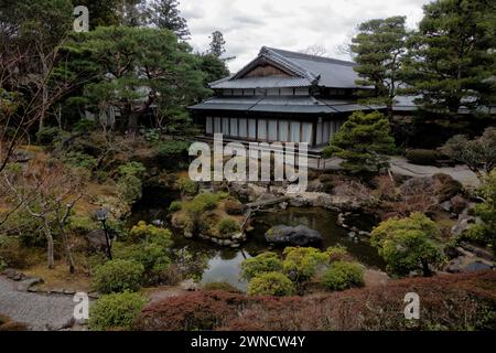 Jardin japonais classique Yoshiki-en, Nara, Japon Banque D'Images