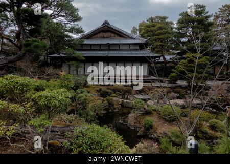 Jardin japonais classique Yoshiki-en, Nara, Japon Banque D'Images