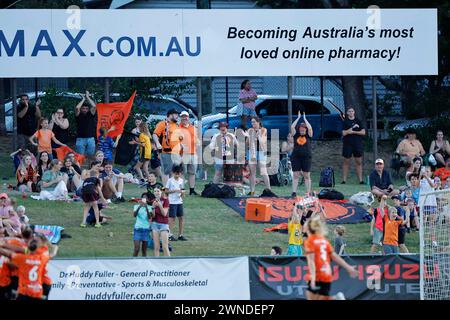 Brisbane, Australie. 02 mars 2024. Brisbane, Australie, 2 mars 2024 : Sharn Freier (11 Brisbane) marque le deuxième but pour Brisbane lors du match de Liberty A League entre Brisbane Roar et Melbourne City FC à Perry Park (Promediapix/SPP) crédit : SPP Sport Press photo. /Alamy Live News Banque D'Images