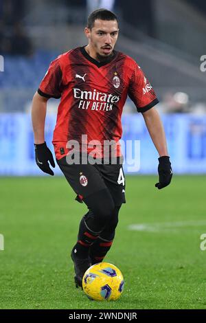 Rome, Latium. 01 mars 2024. Ismael Bennacer de l'AC Milan lors du match de Serie A entre Lazio et Milan au stade olympique, Italie, le 1er mars 2024. AllShotLive Credit : Sipa USA/Alamy Live News Banque D'Images