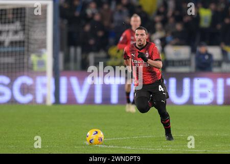 1er mars 2024, Stadio Olimpico, Roma, Italie ; Serie A Football; Lazio contre Milan ; Ismael Bennacer de l'AC Milan Banque D'Images