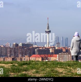 Vista de Madrid desde el Mirador Cerro del Tío Pío. Madrid. España Banque D'Images