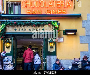 Chocolatería San Ginés. Madrid. España Banque D'Images