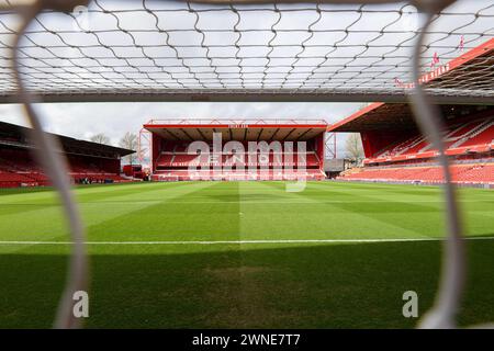 Vue générale à l'intérieur du City Ground avant le match de premier League entre Nottingham Forest et Liverpool au City Ground, Nottingham le samedi 2 mars 2024. (Photo : Jon Hobley | mi News) crédit : MI News & Sport /Alamy Live News Banque D'Images