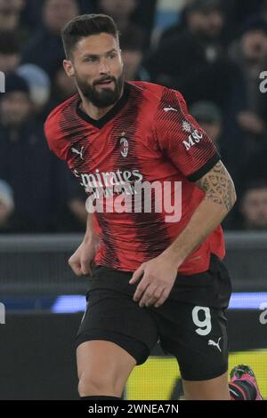 Rome, Italie. 01 mars 2024. Olivier Giroud de l'AC Milan lors du match de Serie A entre SS Lazio et AC Milan au stade Olimpic le 1er mars 2024 à Rome, italie (photo par Agostino Gemito/Pacific Press) crédit : Pacific Press Media production Corp./Alamy Live News Banque D'Images