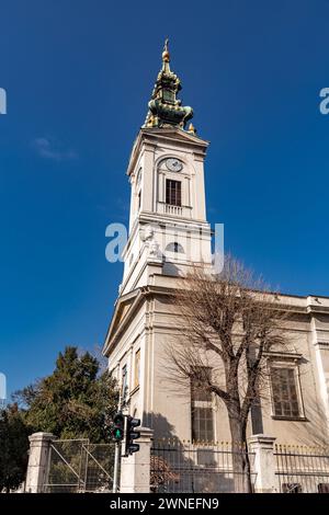 Belgrade, Serbie - 8 fév 2024 : L'église Cathédrale de préparé Michel l'Archange est une église cathédrale orthodoxe serbe dans le centre de Belgrade, Ser Banque D'Images